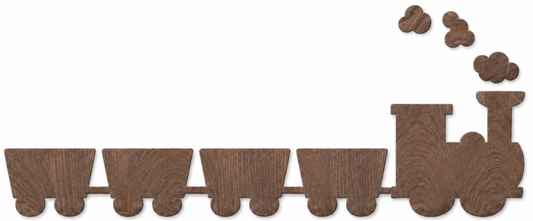 Wooden wall decoration - Train with wagons