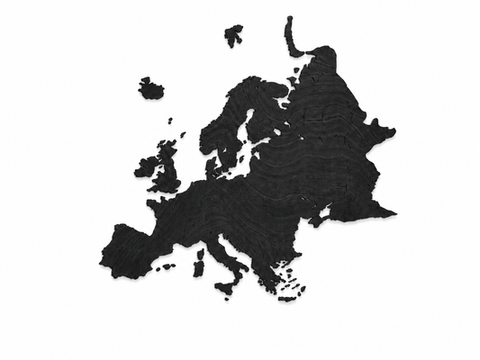 Houten kaart van Europa