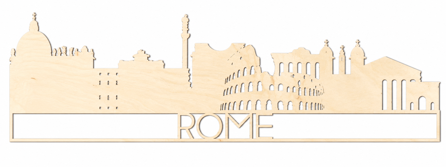 Wooden Wall Decoration - Rome Skyline