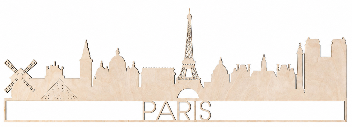 Wooden Wall Decoration - Skyline Paris