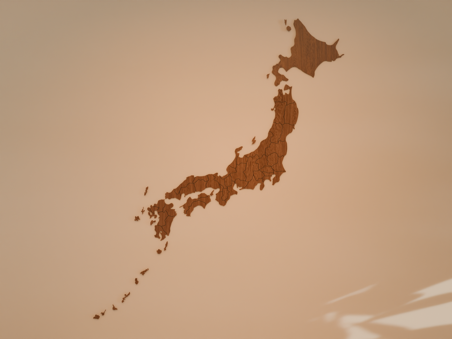 Houten landkaart - Japan