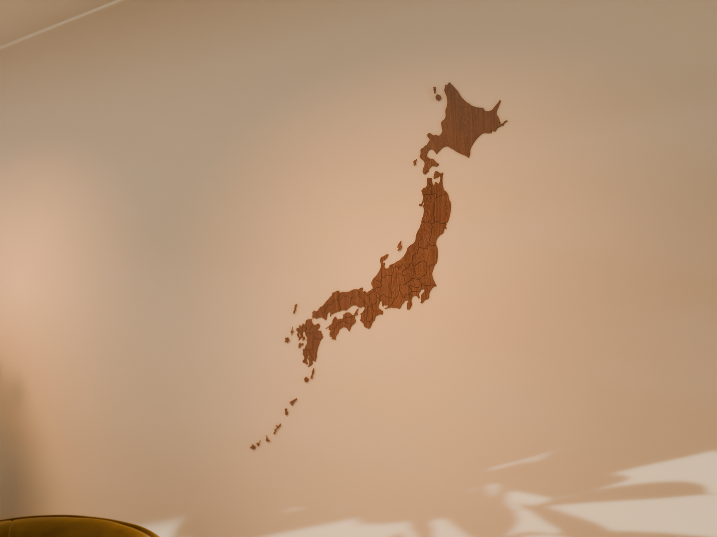 Houten landkaart - Japan
