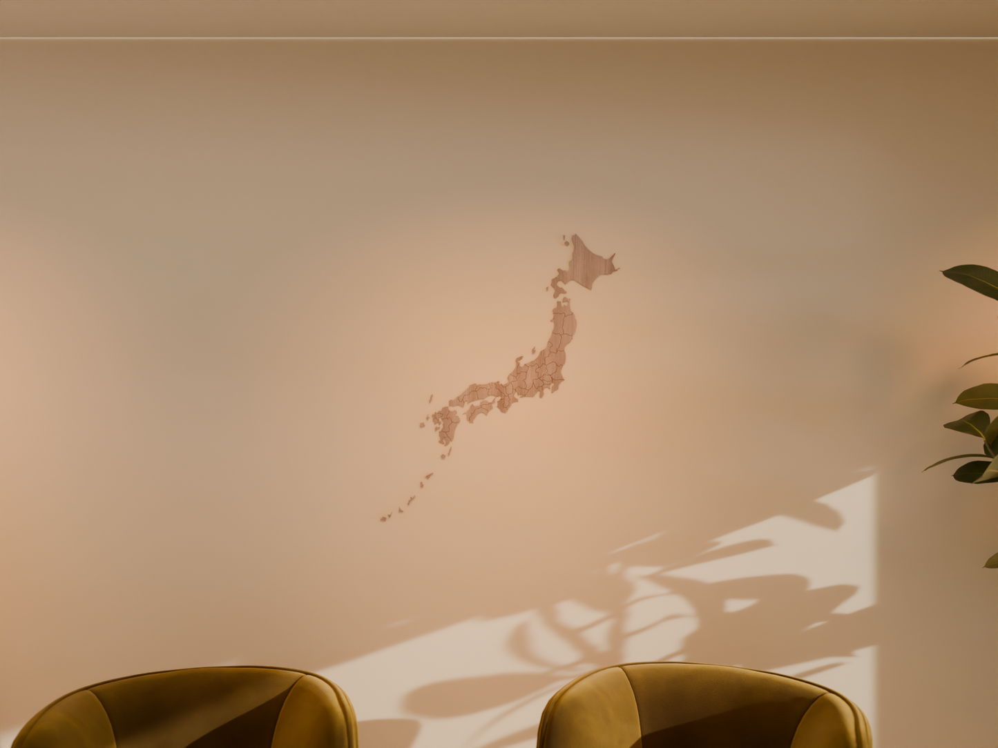 Houten landkaart - Japan