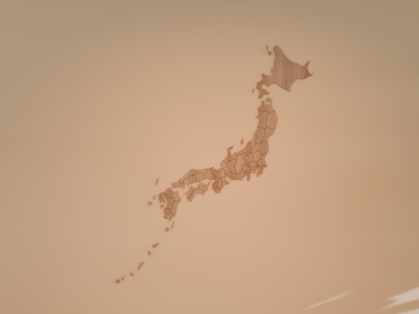 Houten landkaart - Japan