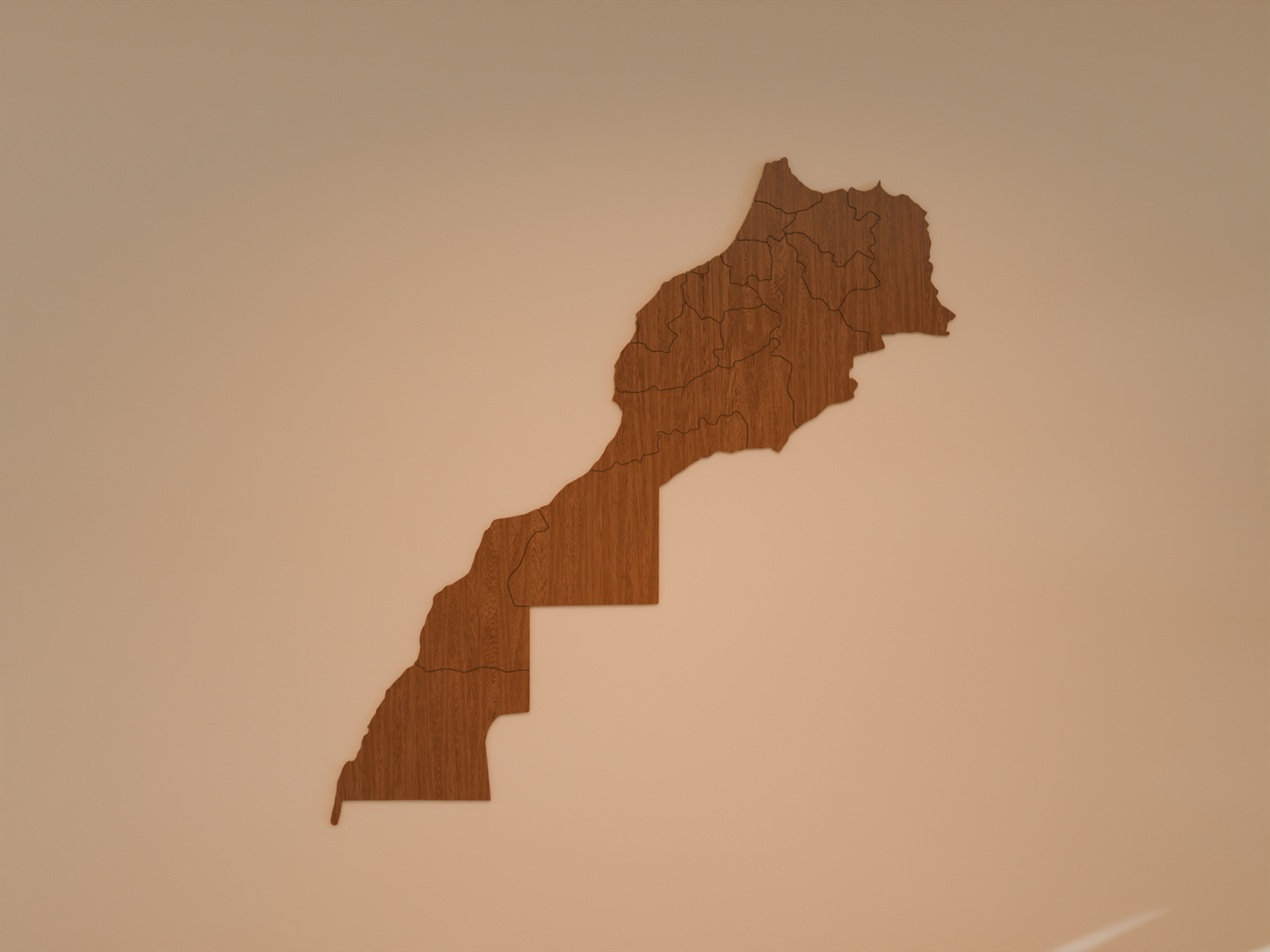 Houten landkaart - Marokko