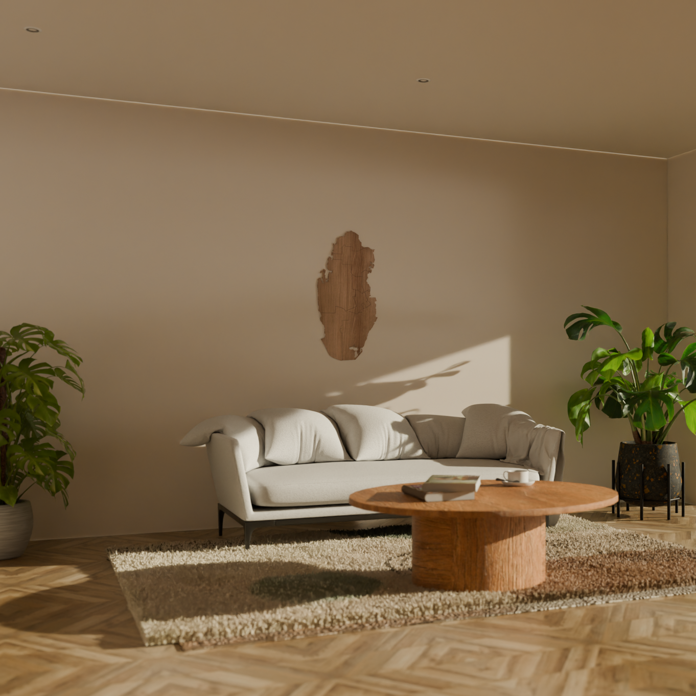 Houten landkaart - Qatar