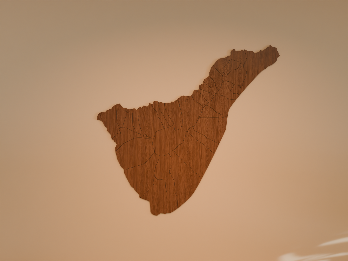 Houten landkaart - Tenerife