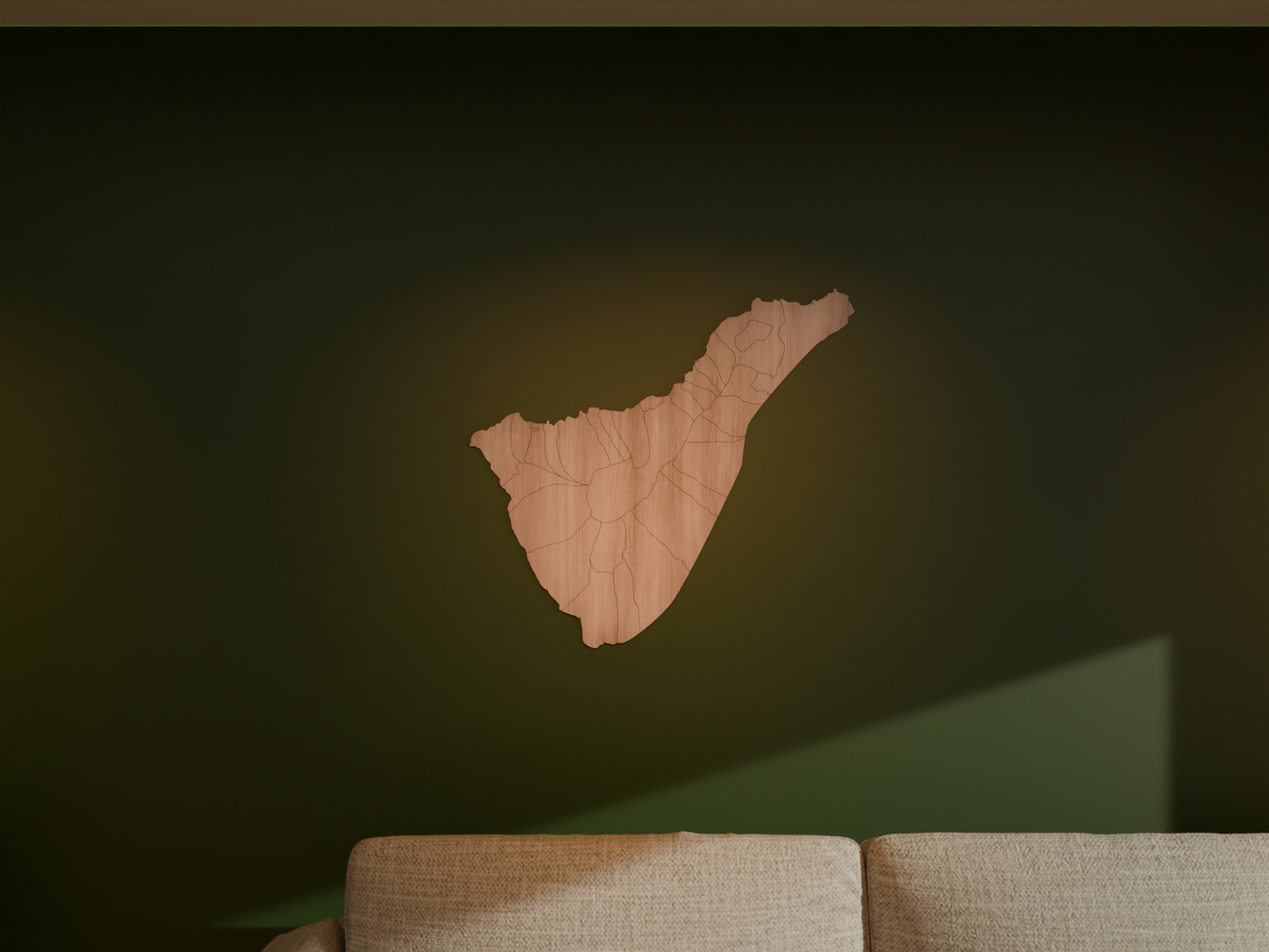 Houten landkaart - Tenerife