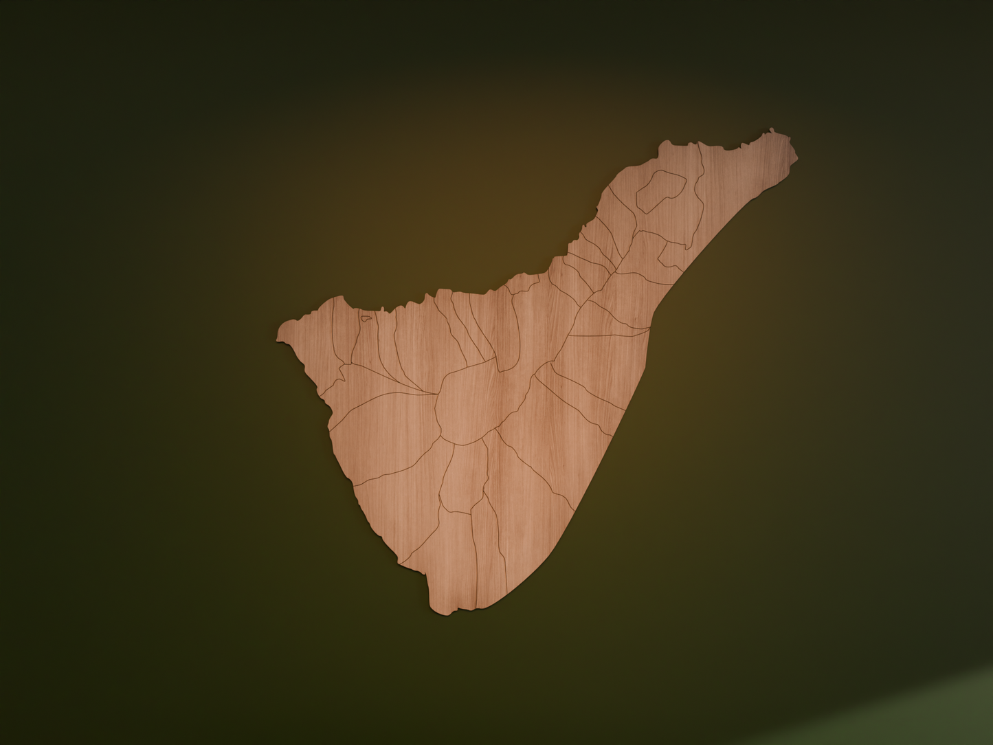 Houten landkaart - Tenerife