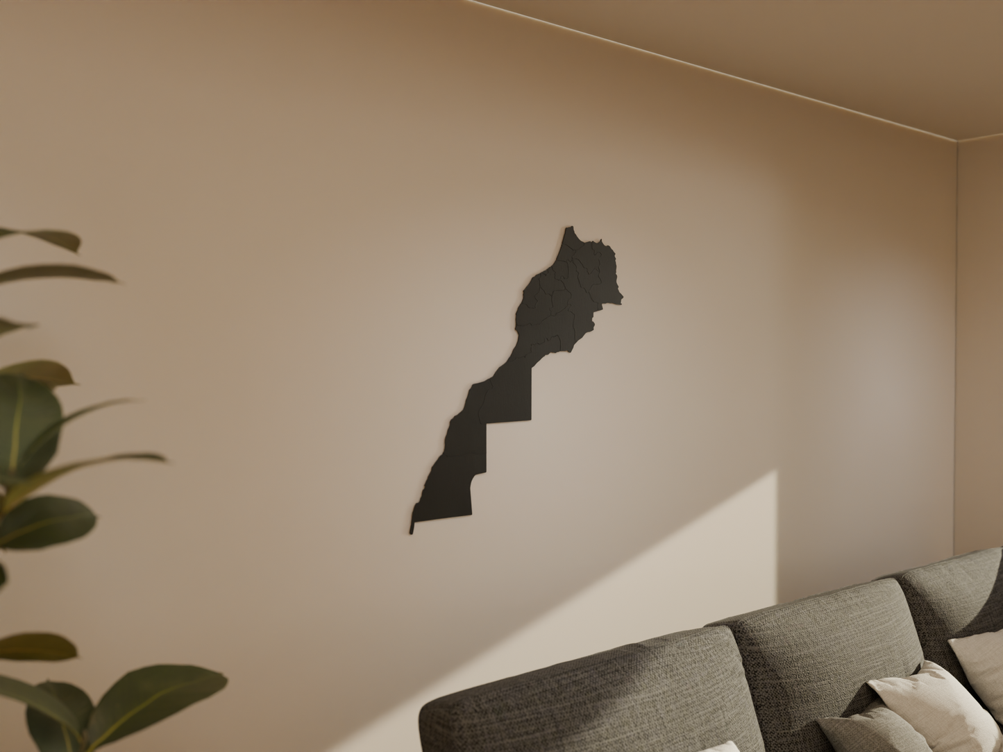Houten landkaart - Marokko
