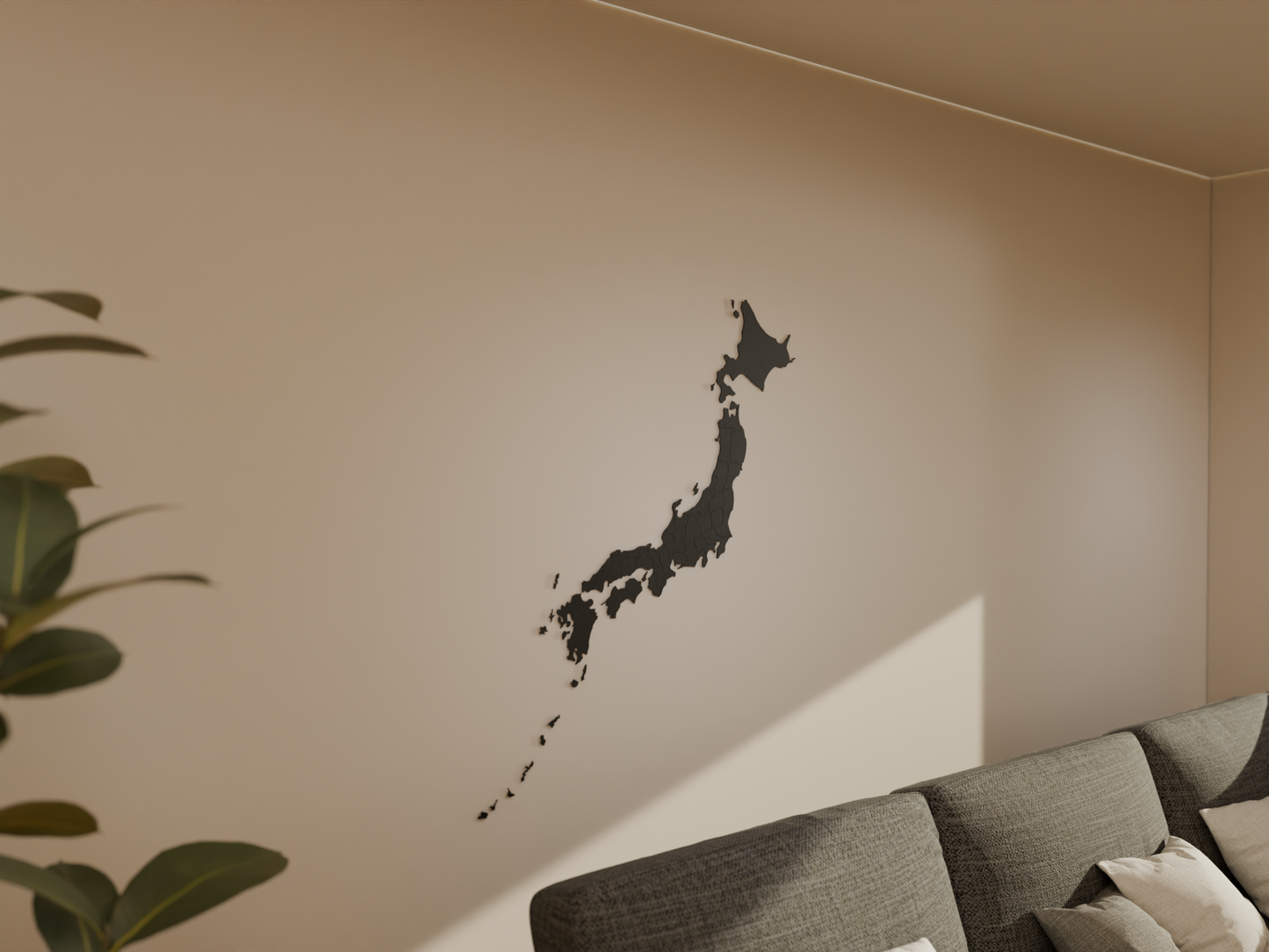 Houten landkaart - Japan