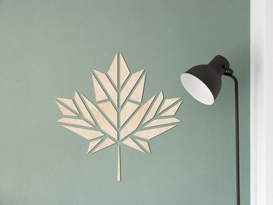 Houten wanddecoratie - Origami Esdoornblad