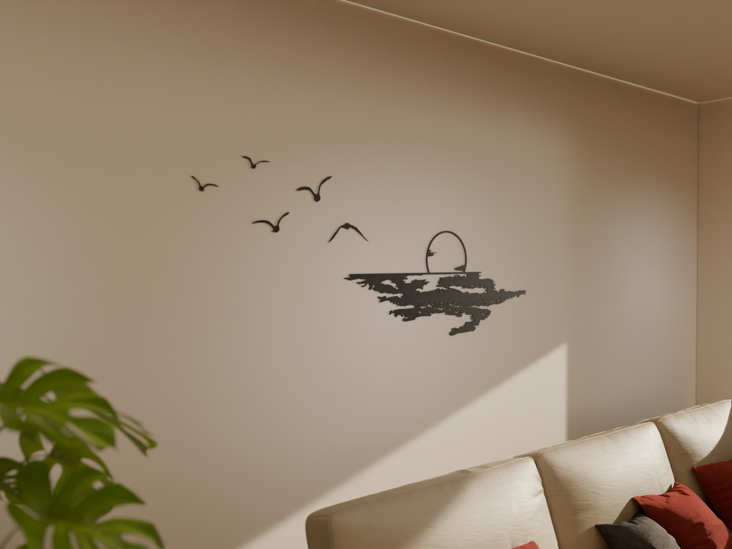 Houten Wanddecoratie - Zonsondergang