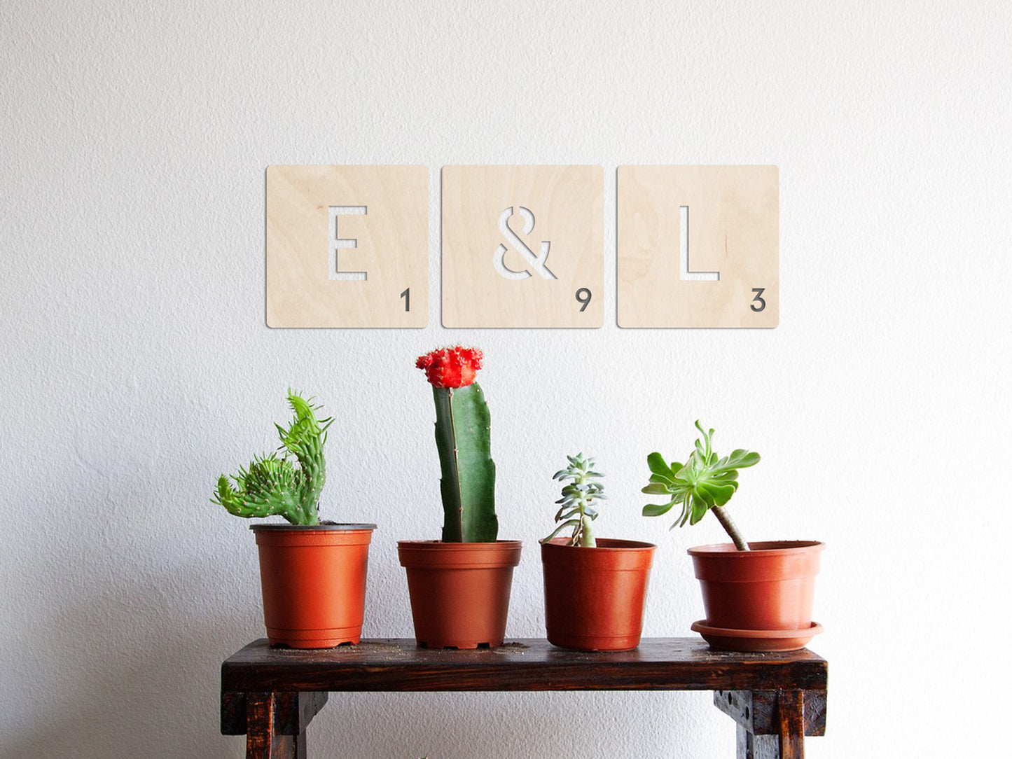 Houten wanddecoratie - Letter tegels - Wordfeud - Woordfeud