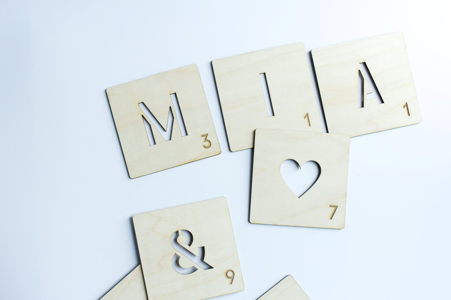 Houten wanddecoratie - Letter tegels - Wordfeud - Woordfeud