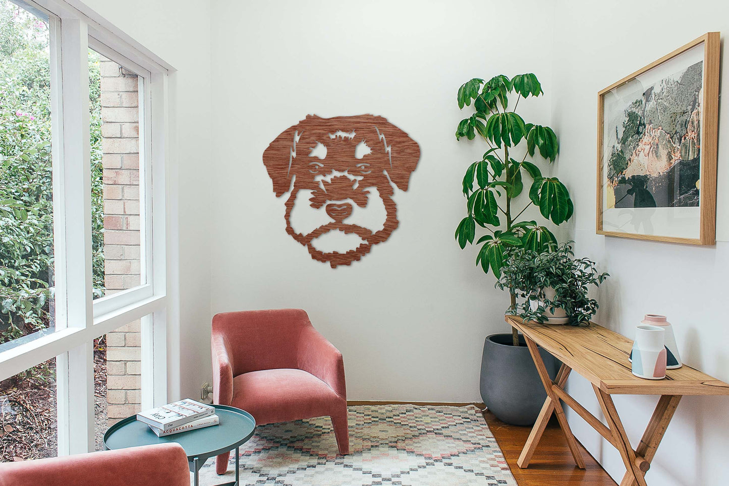 Houten wanddecoratie - Schnauzer