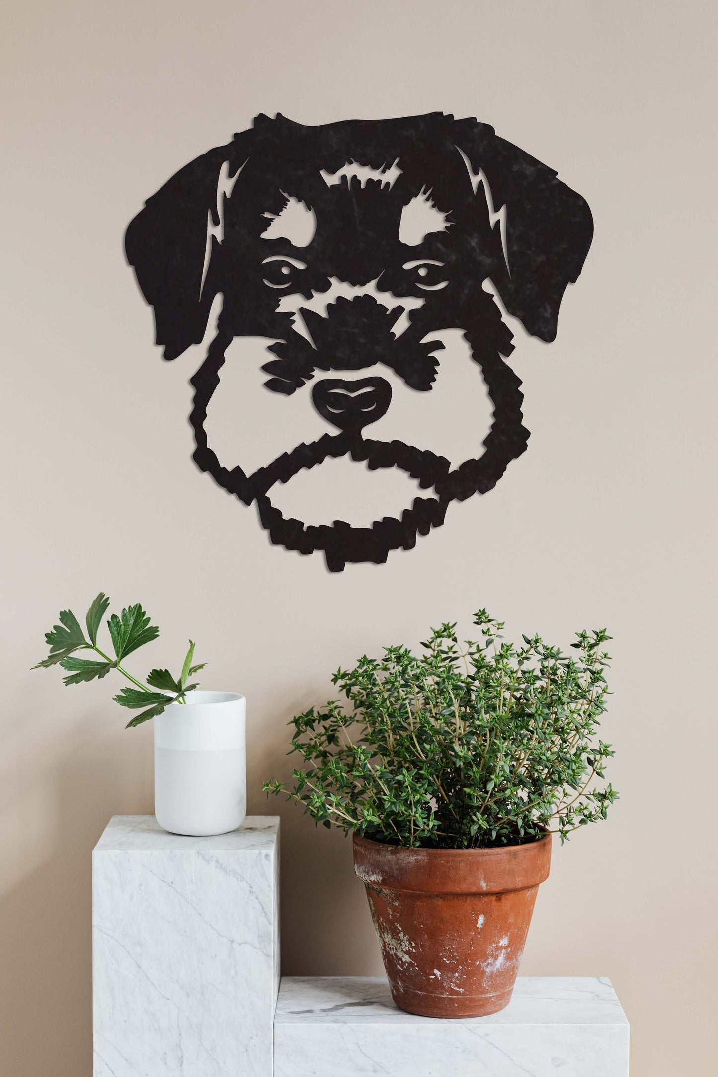 Houten wanddecoratie - Schnauzer