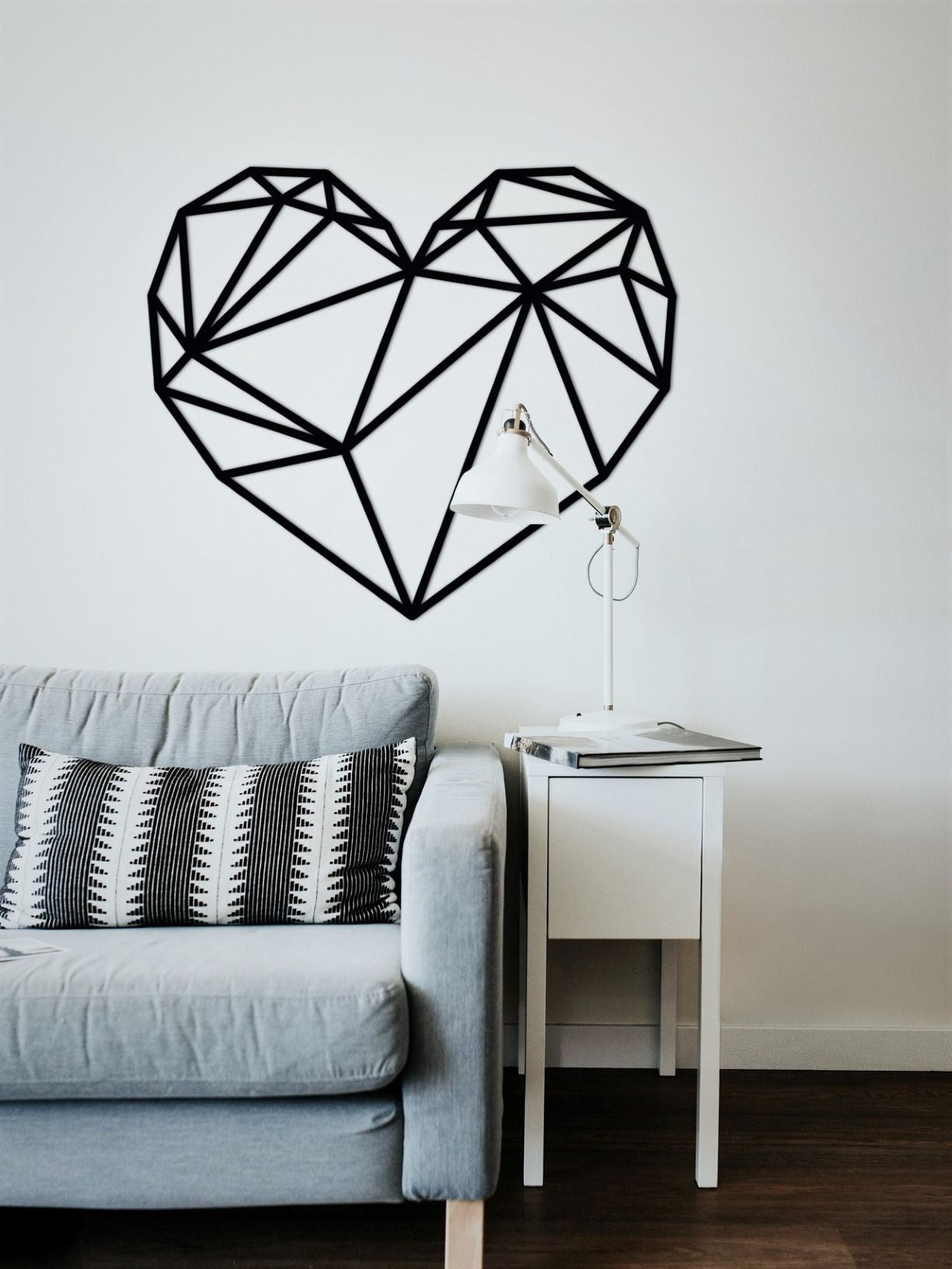 Houten wanddecoratie - Geometrisch Hart