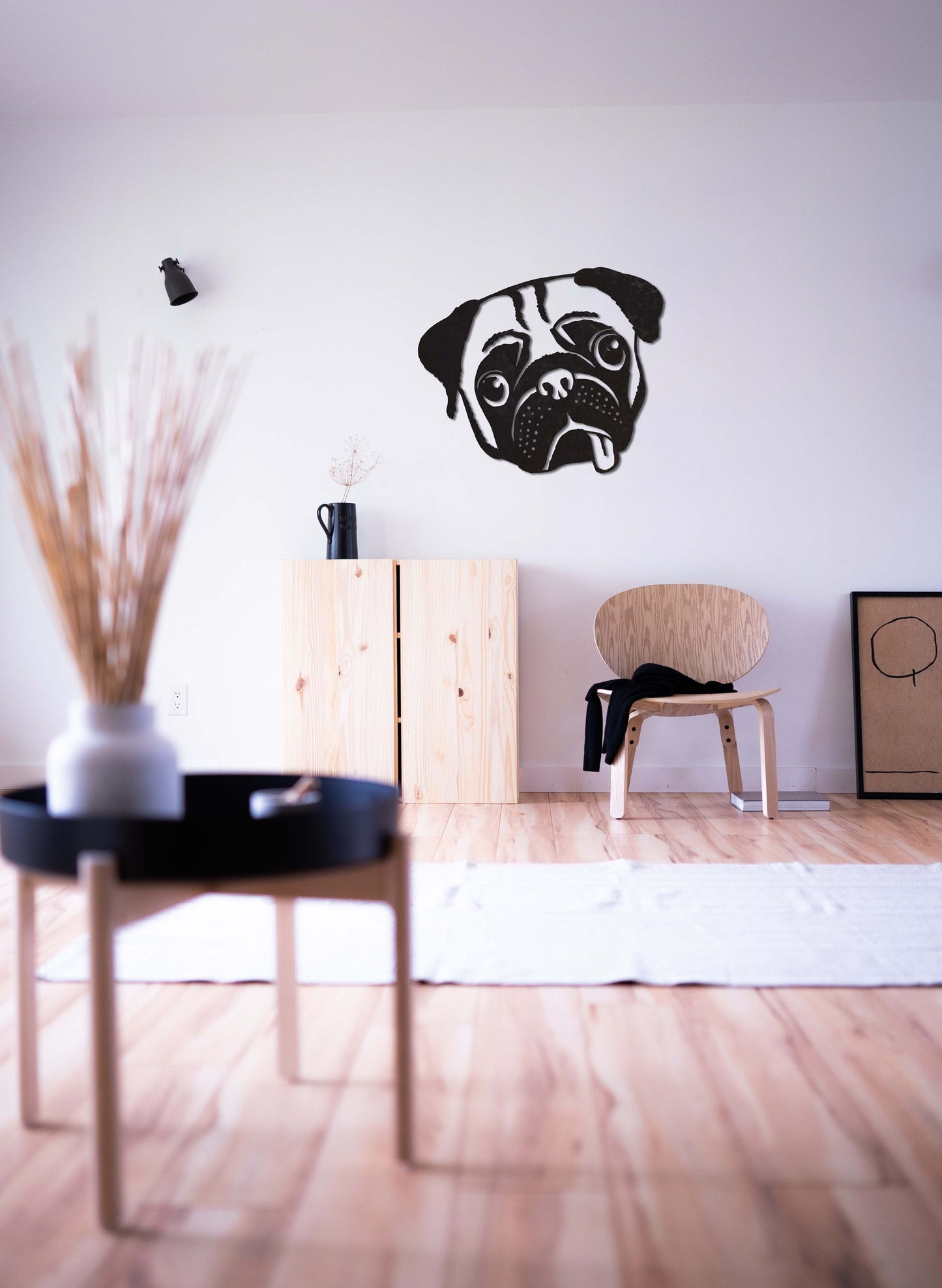 Houten wanddecoratie - Pug