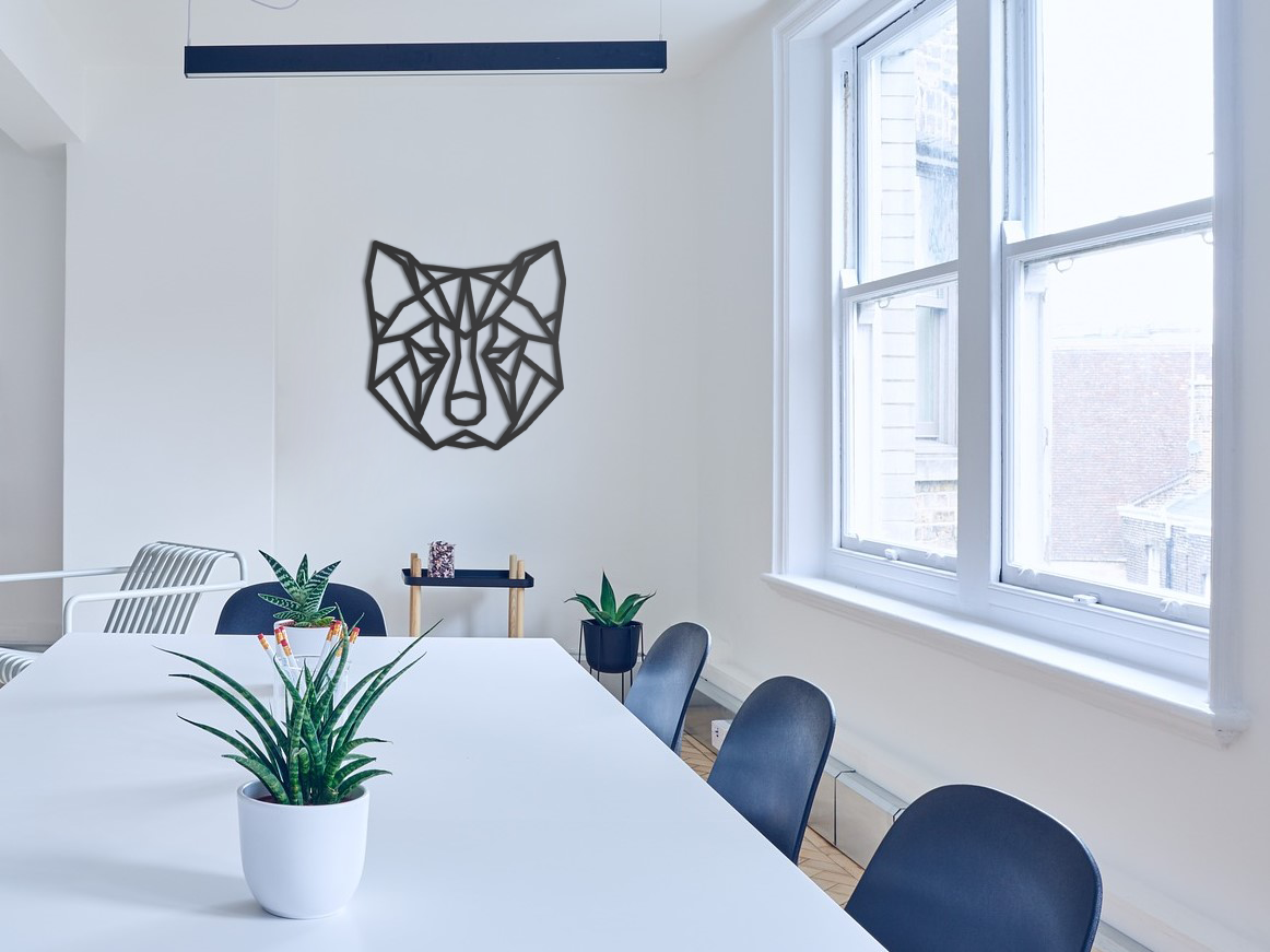 Hond, dog, akita, geometrical, wanddeco, deco, homedecor black,