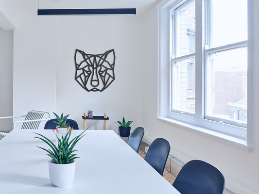 Hond, dog, akita, geometrical, wanddeco, deco, homedecor black,