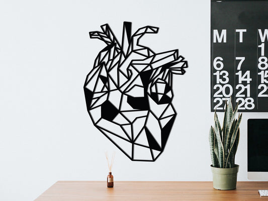 Houten wanddecoratie - Anatomische hart