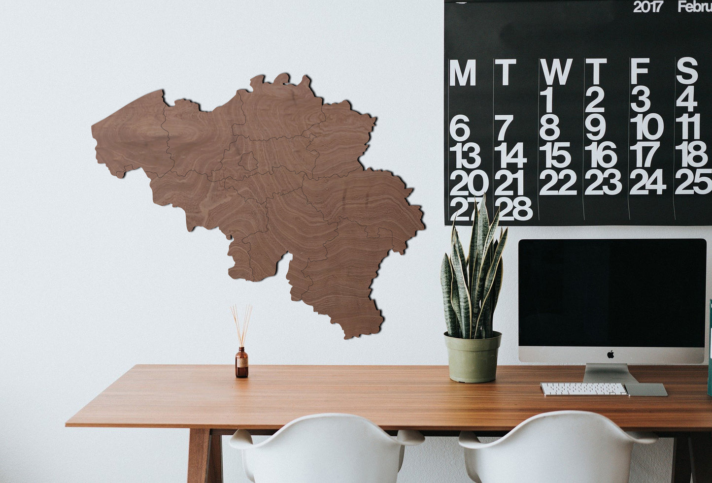 Houten landkaart - België