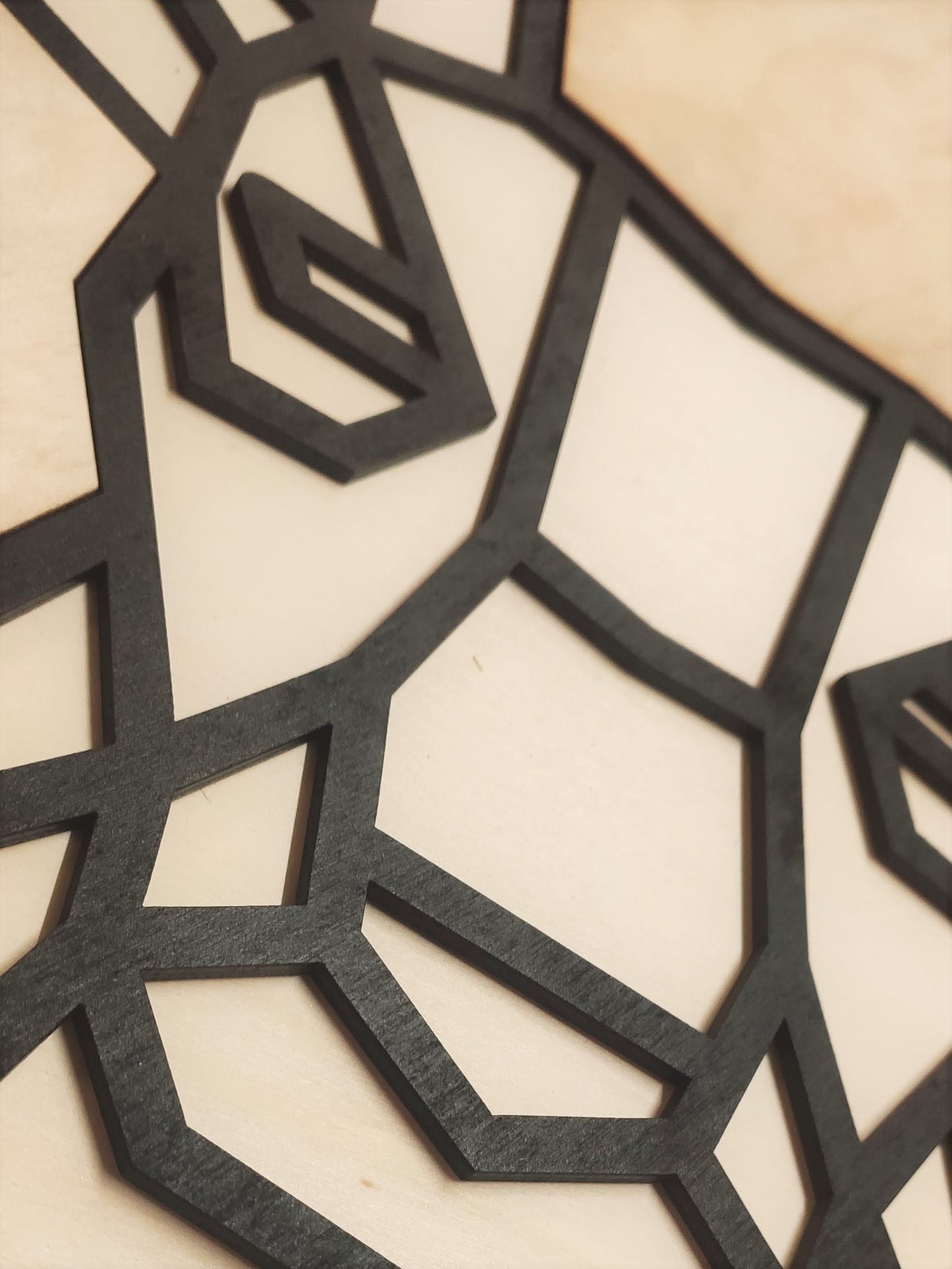 Houten wanddecoratie - Geometrisch Hertenkop (Symmetrisch)