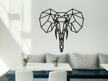 Houten wanddecoratie - Geometrische Olifant