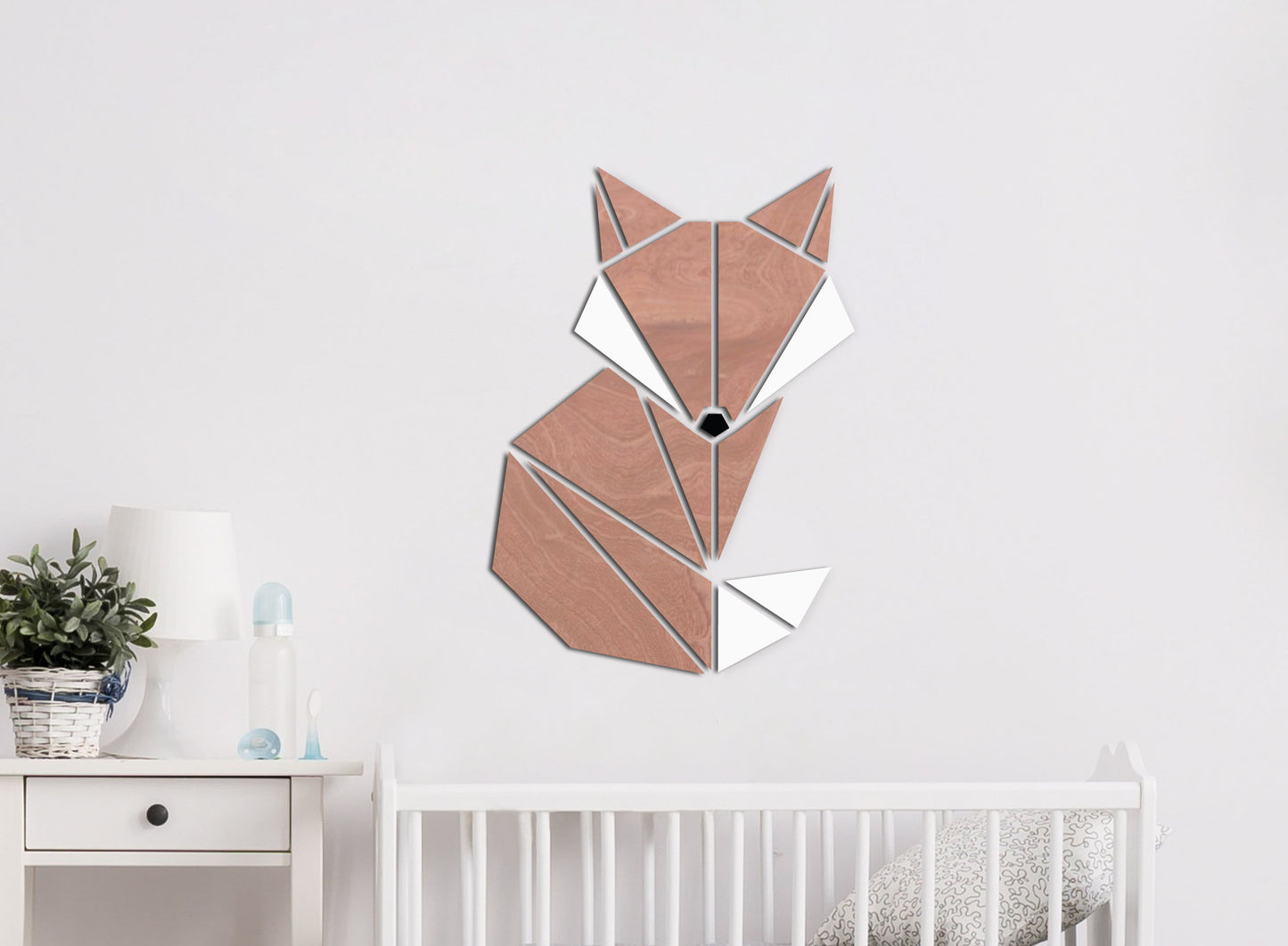 HOUTEN WANDDECORATIE / WOODEN WALL DECORATION - GEOMETRISCHE MUURDECORATIE VOOR DE KINDERKAMER / GEOMETRIC WALL ART FOR KID'S ROOM - VOS / FOX LICHT HOUT / NATURAL WOOD KINDERKAMER SLAAPKAMER MUURDECORATIE CADEAU DECORATIE BABY INTERIEUR MUUR WAND HOUT UNIEK NATUUR Babykamer DIER ANIMAL ORIGAMI DESIGN WANDFIGUUR - DIEREN - DEVOS Wall Art Animal Babyroom babyroomdecor homedecor Walldecoration walldecorationideas wallartkids kidsroominspiration kidsroomdesign kidswallart op muur modern unique
