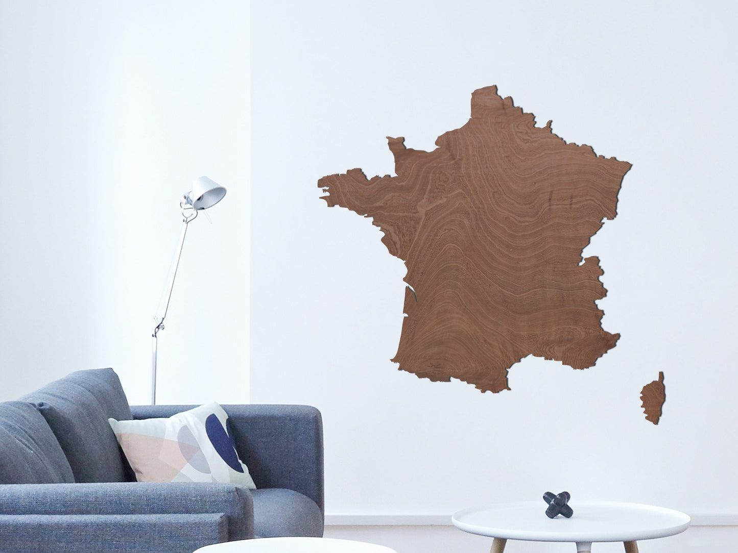 Wooden wall decoration for living room or office