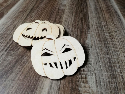 Houten onderzetters - Halloween pompoen (6 st)