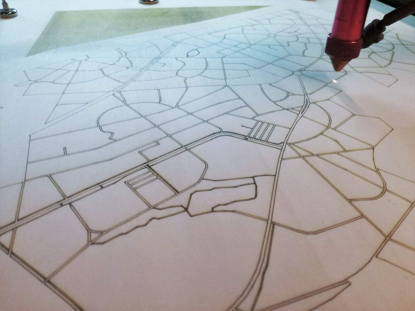 Houten wanddecoratie - Houten stadkaart