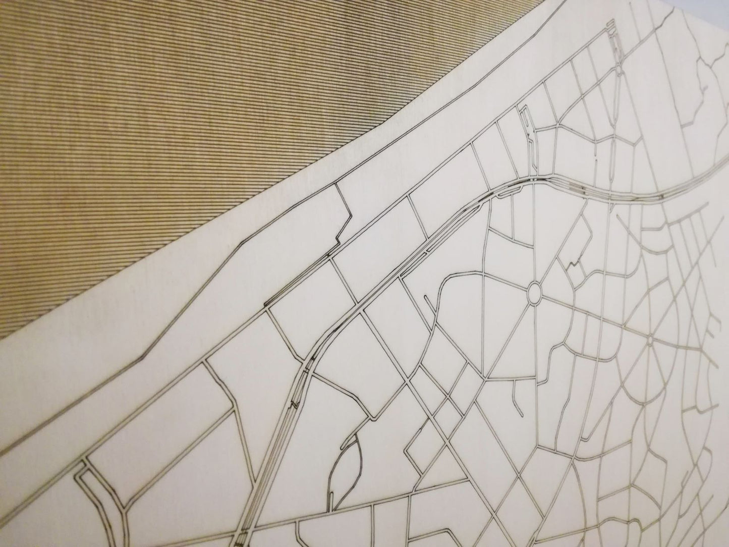 Houten wanddecoratie - Houten stadkaart