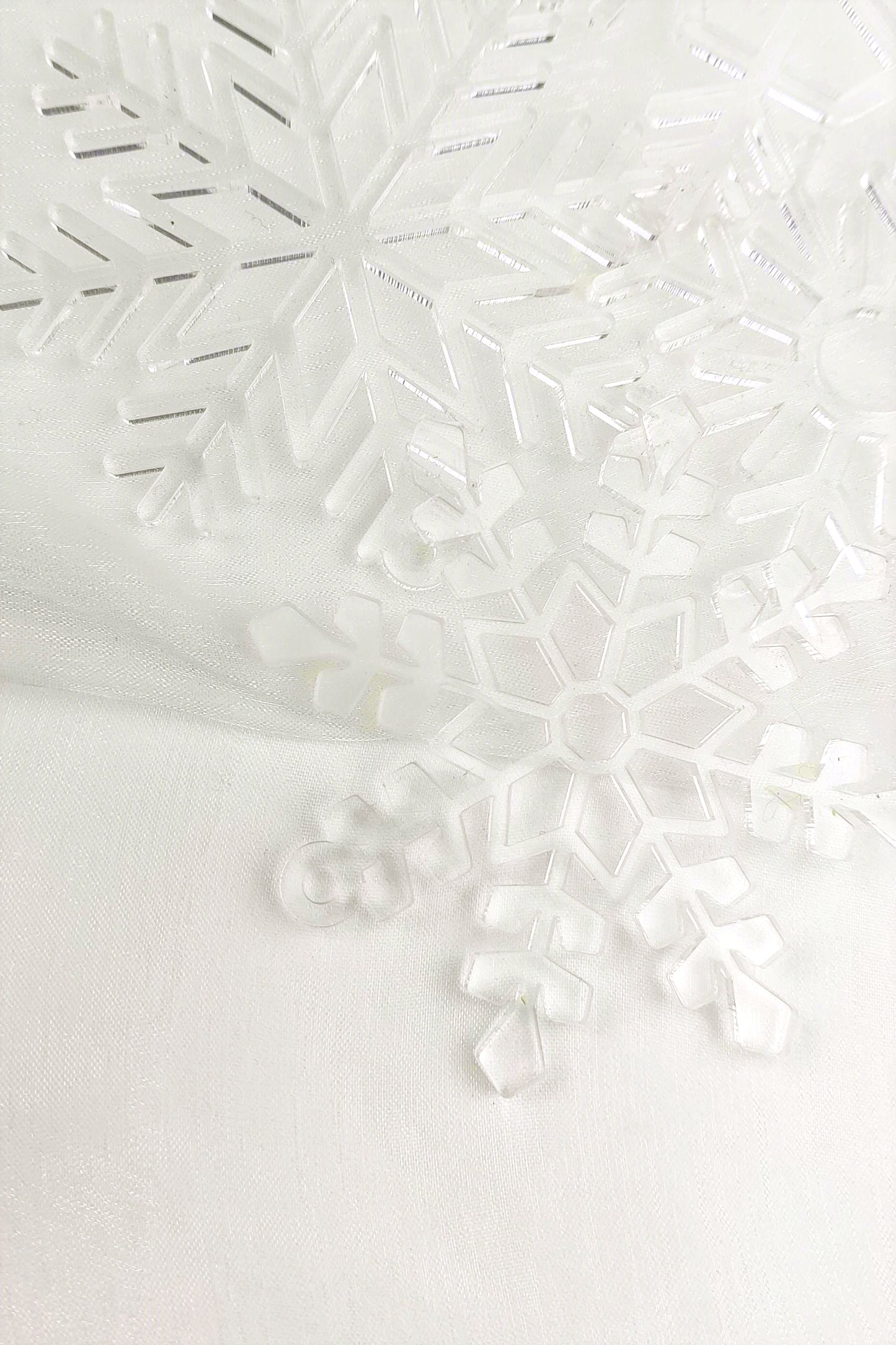 Kerstboomhangers - Glazen sneeuwvlokken (6 st)