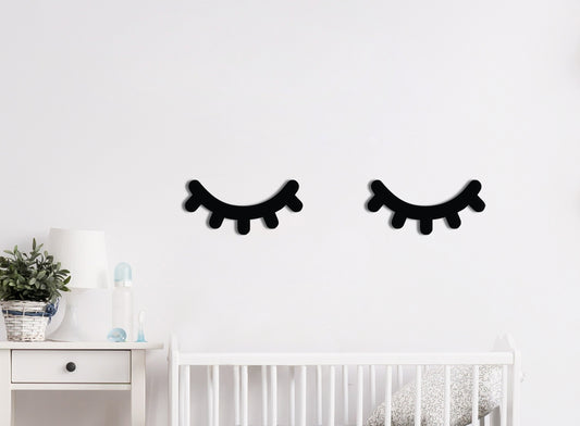 HOUTEN WANDDECORATIE / WOODEN WALL DECORATION - MUURDECORATIE VOOR KINDERKAMER / WALL ART FOR KIDS ROOM - SLAPERIGE OGEN / SLEEPY EYES - ZWART / BLACK - WANDFIGUUR - BABYKAMER - SLAPEN   dream  Babykamer Wall Art Babyroom babyroomdecor homedecor Walldecoration walldecorationideas wallartkids kidsroominspiration kidsroomdesign kidswallart op muur Wanddecoratie lasercut