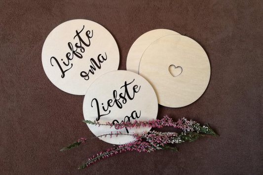 Houten onderzetters - Liefste Oma & Liefste Opa (4 st)
