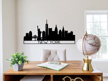 Houten Wanddecoratie - Skyline New York