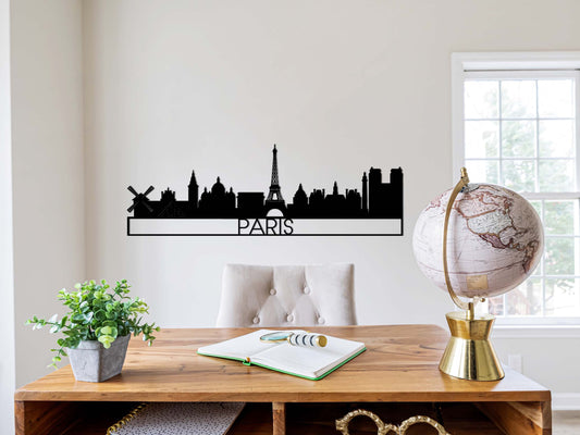 Houten Wanddecoratie - Skyline Paris