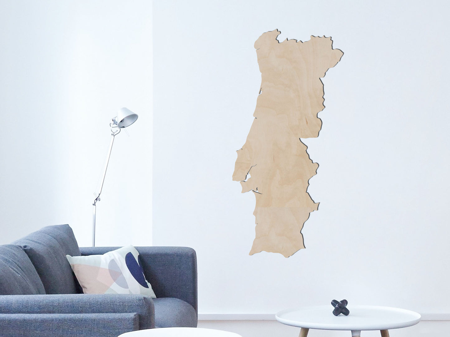 Houten landkaart - Portugal