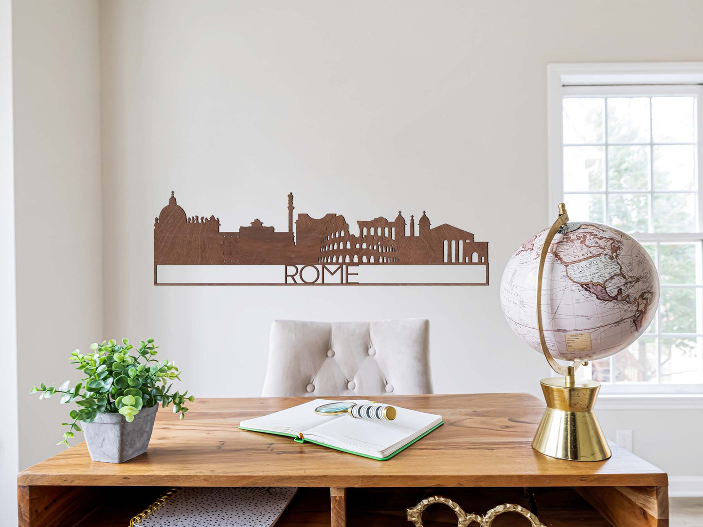 Houten Wanddecoratie - Skyline Rome
