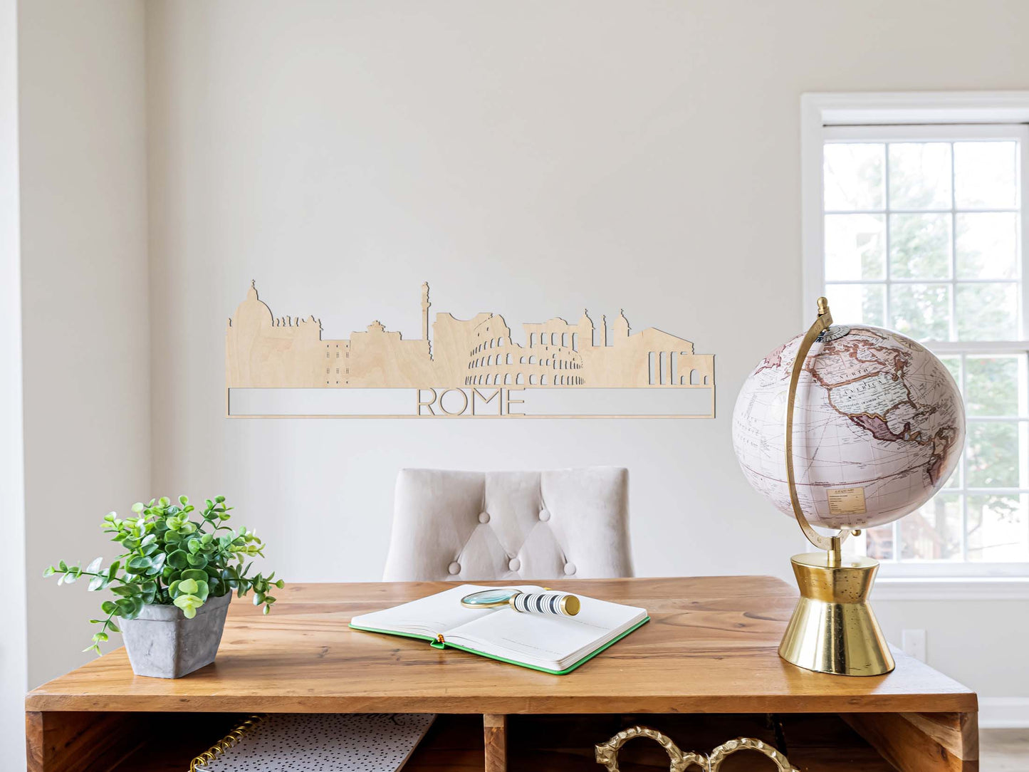 Houten Wanddecoratie - Skyline Rome
