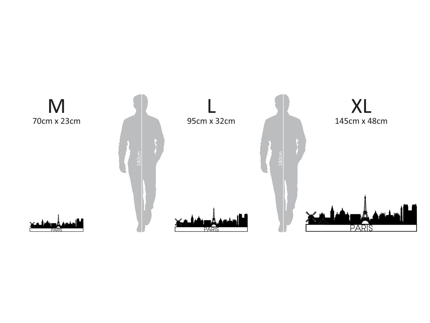 Houten Wanddecoratie - Skyline Paris