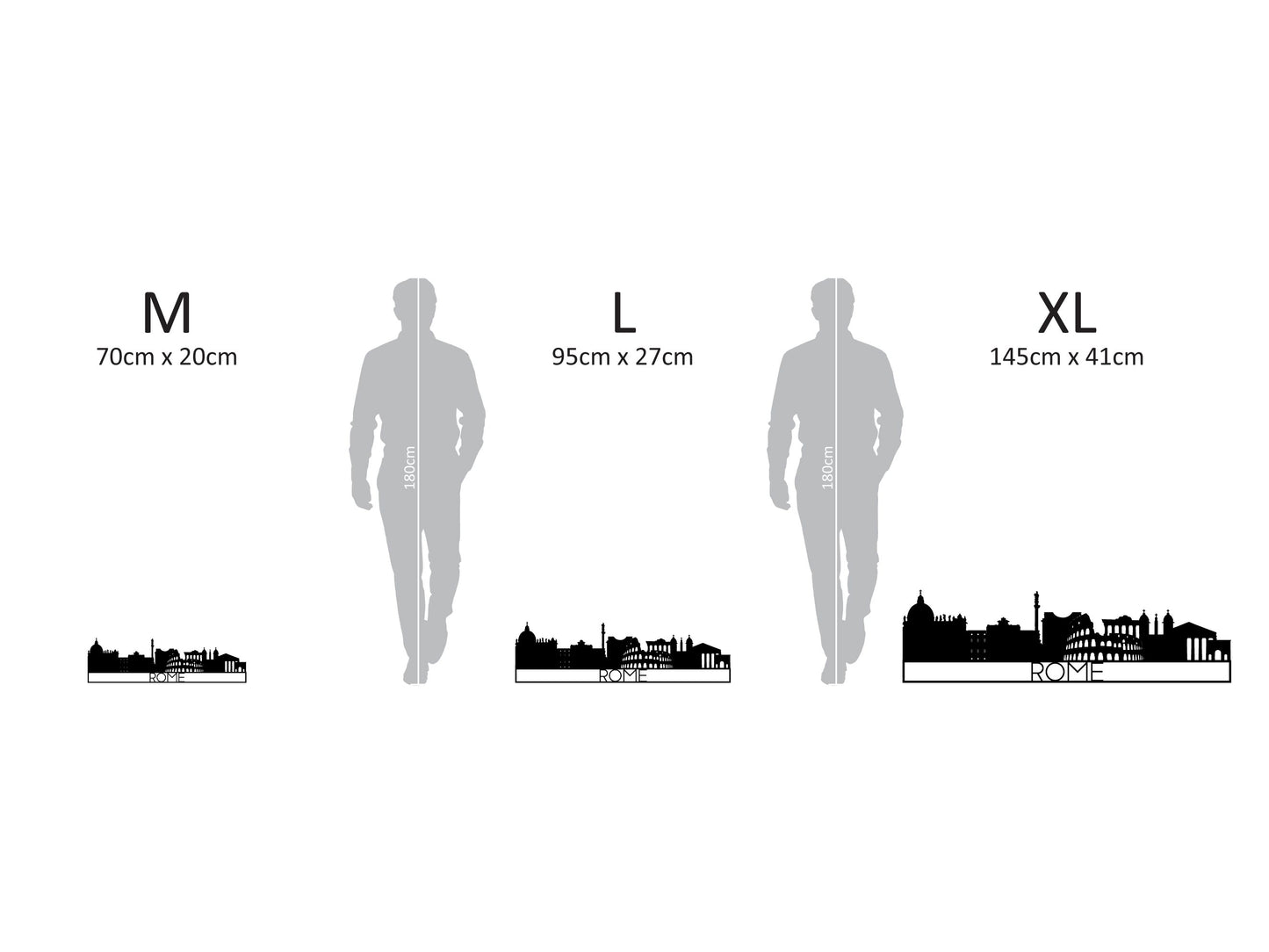 Houten Wanddecoratie - Skyline Rome