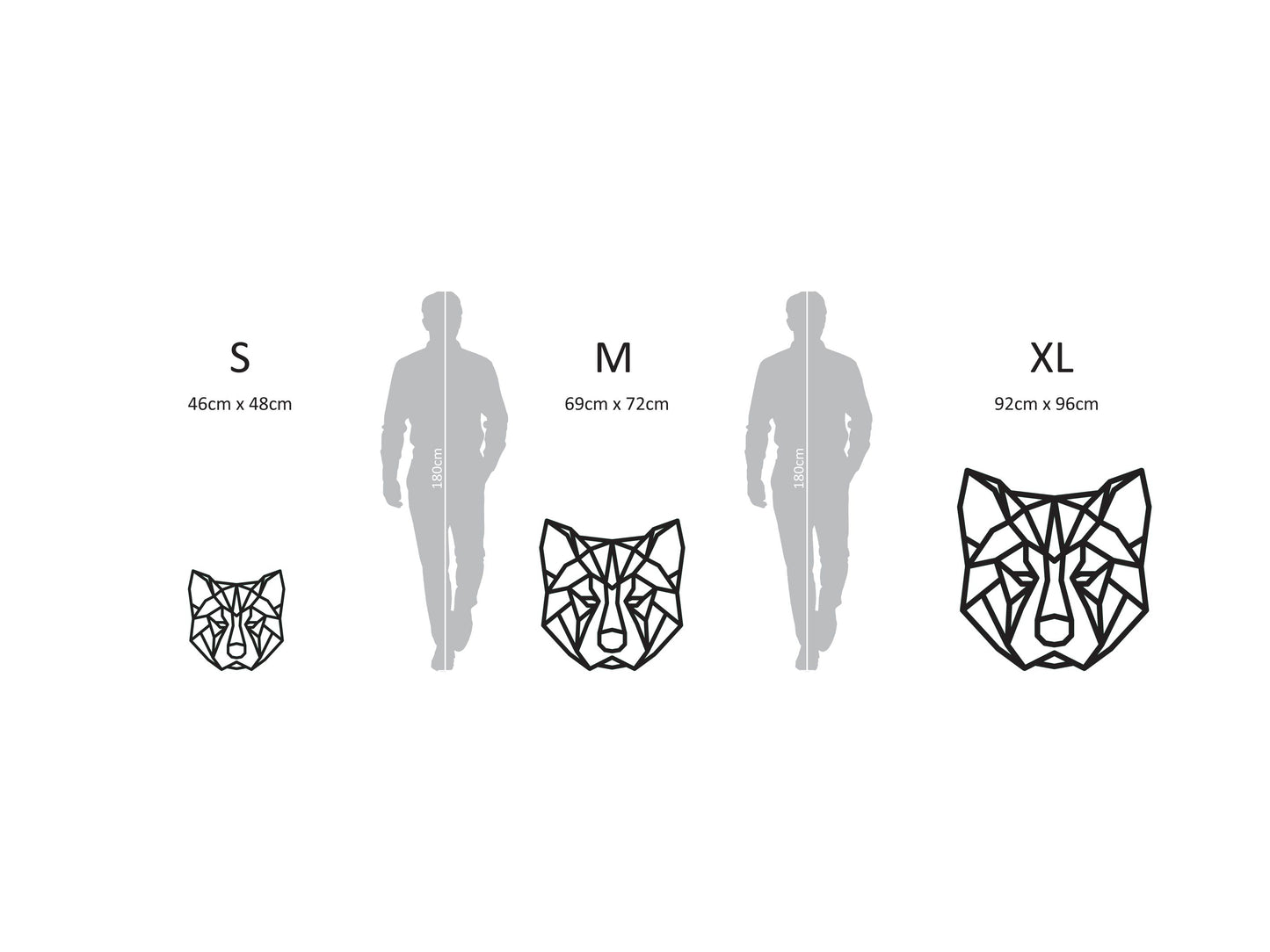 Houten wanddecoratie - Geometrische hond Akita Inu / Shiba