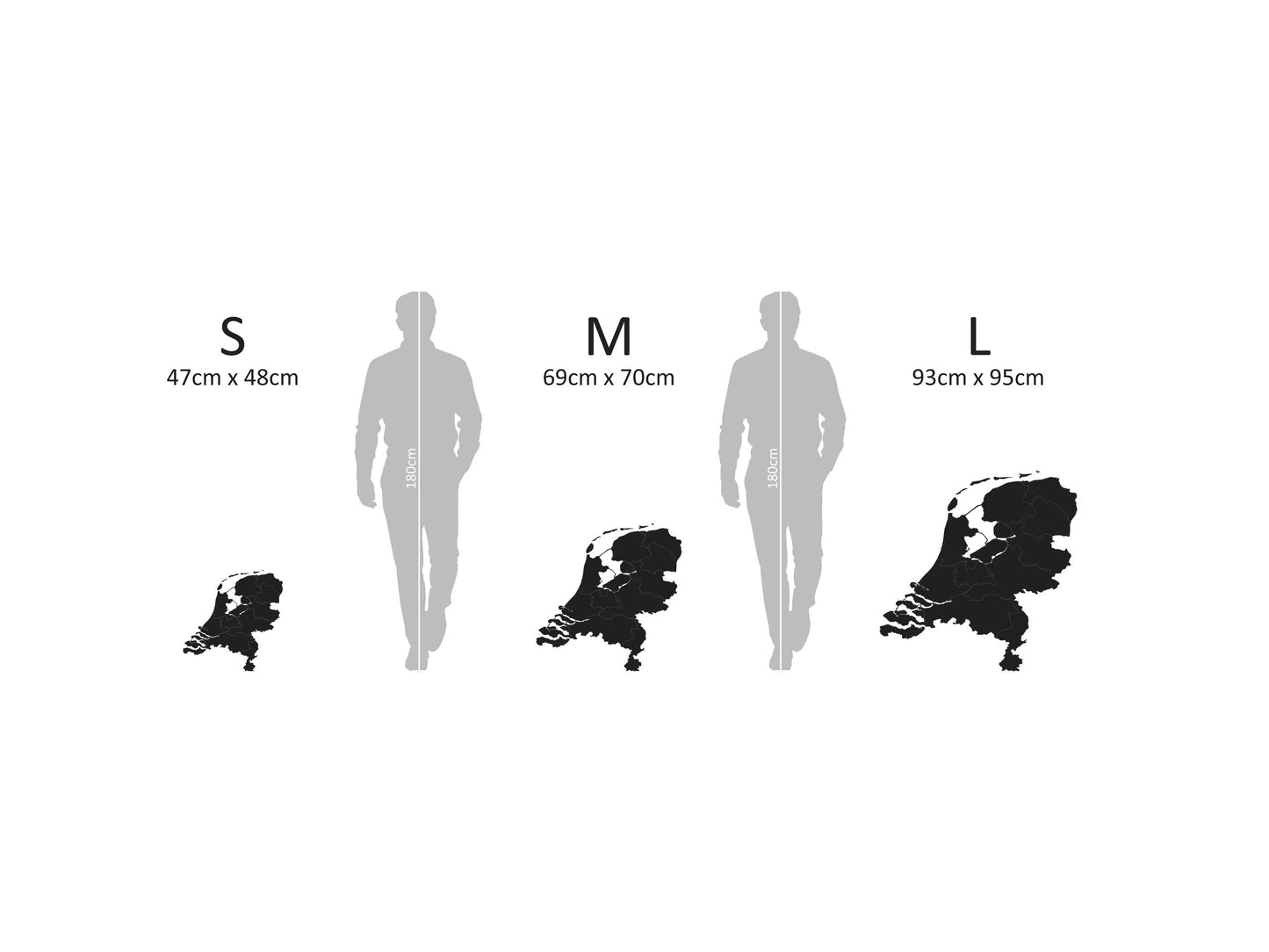 Houten landkaart - Nederland