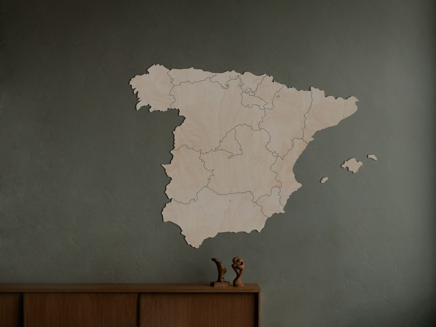 Houten landkaart - Spanje