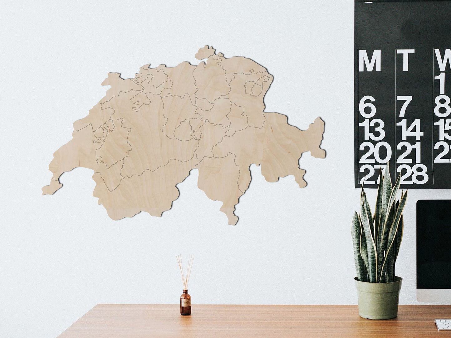 Houten landkaart - Zwitserland