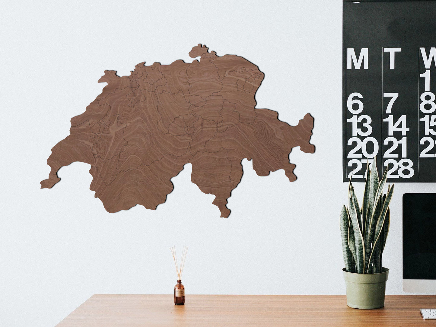 Houten landkaart - Zwitserland