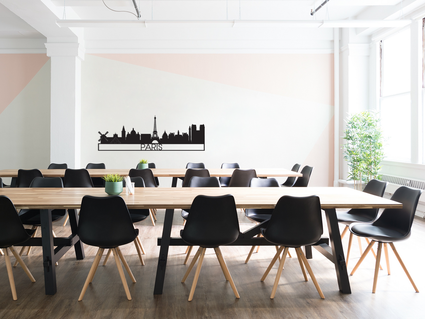 Houten Wanddecoratie - Skyline Paris